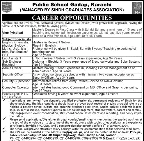 gaddap public sector teaching admin jobs