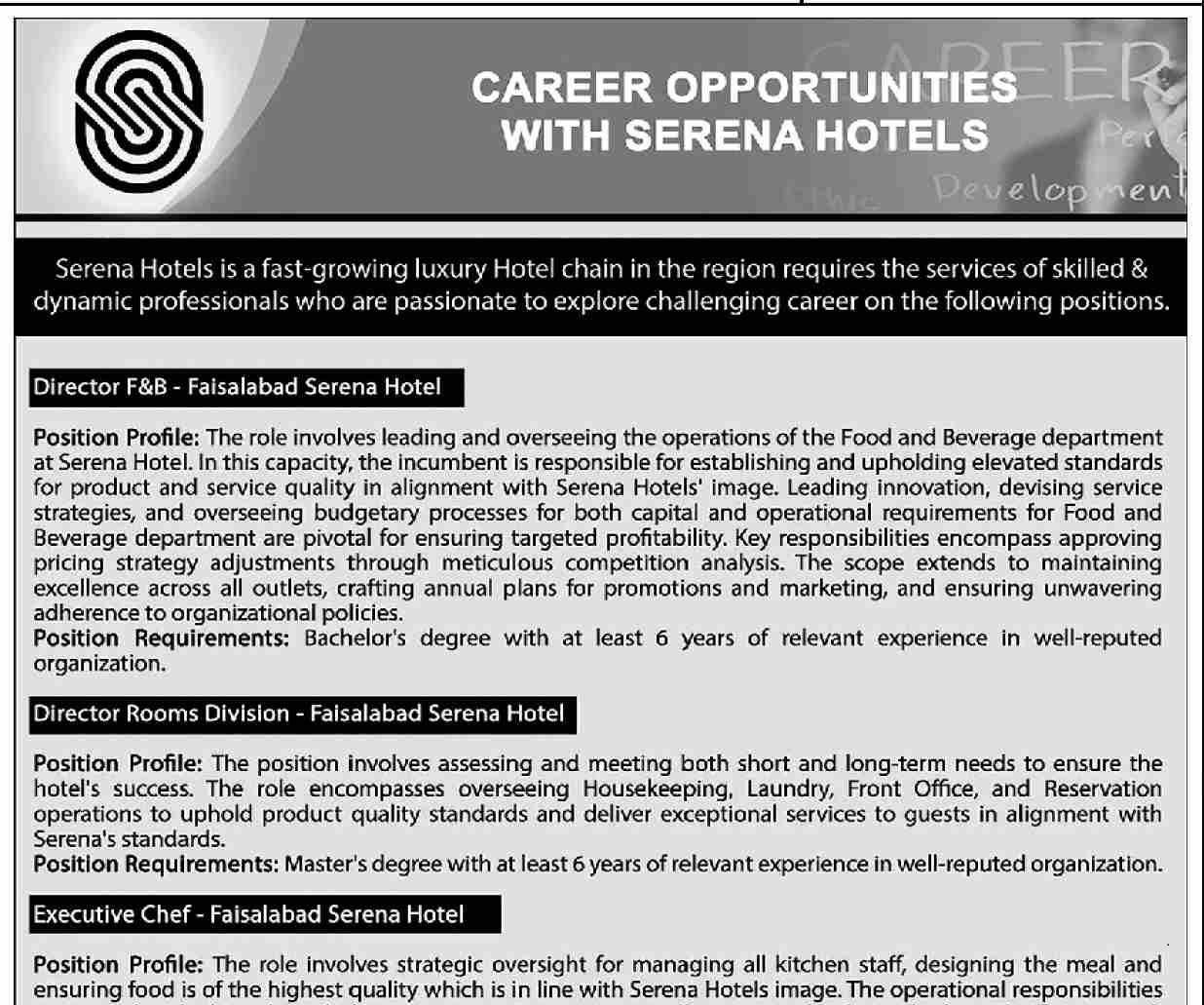 Sarena jobs Faisalabad 2024